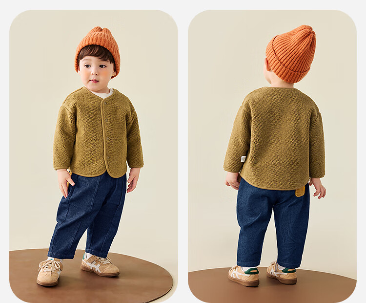 Minibala Unisex Baby Lamb Wool Thickened Coat 2025 Autumn Winter [Reversible] 14