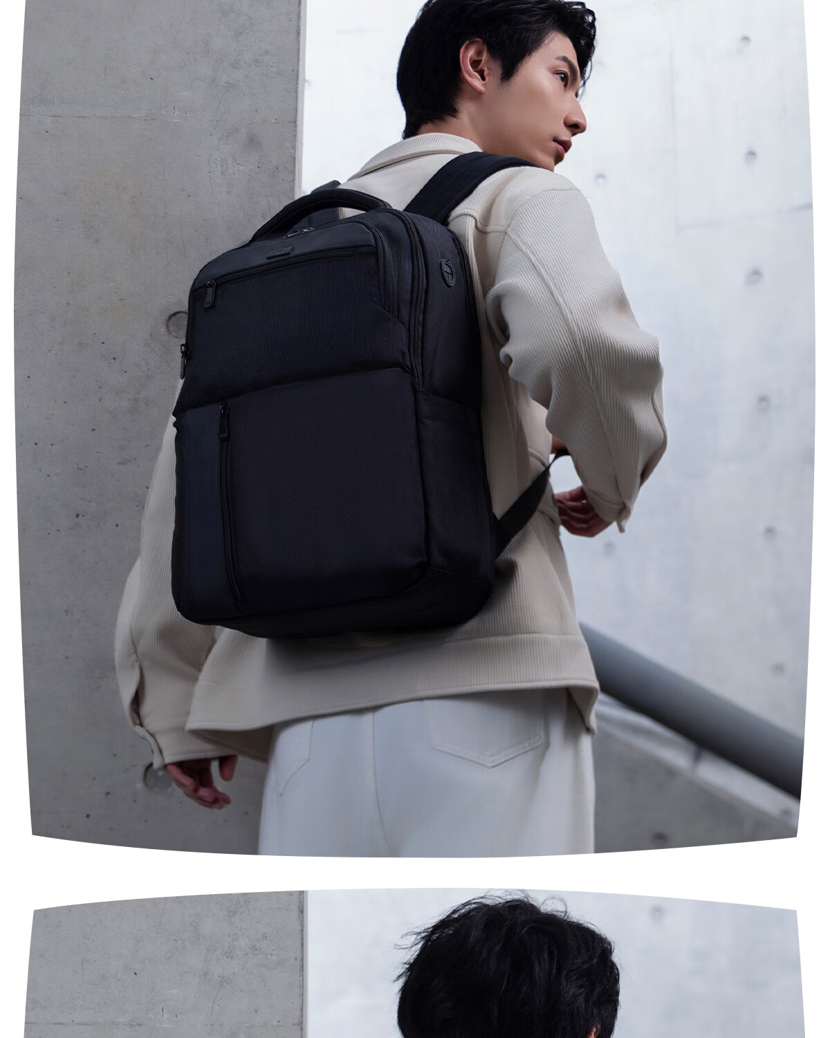 HLA Large Capacity Men's Backpack Business Commuter Travel Laptop Bag Black 21L 12