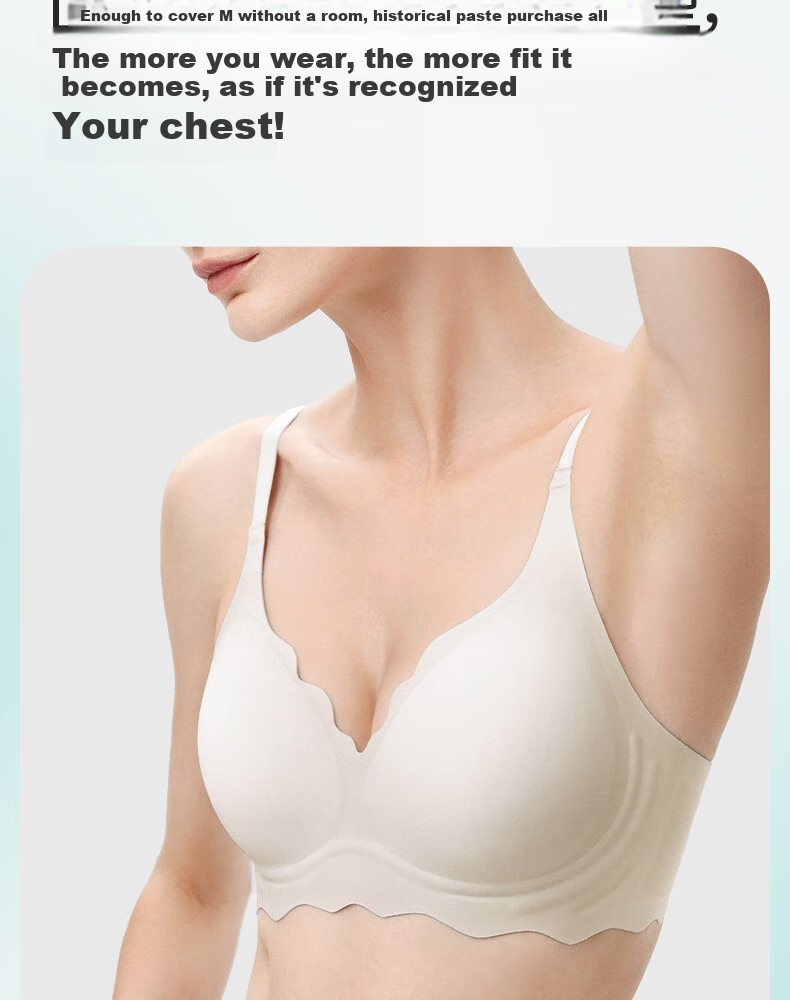 Shuyang Women's Bra, Push-Up for Small Breasts, Prevents Sagging, Gathers Side Boob, Lifts, Soft Support, Wireless, One-Piece Seamless Bra 10
