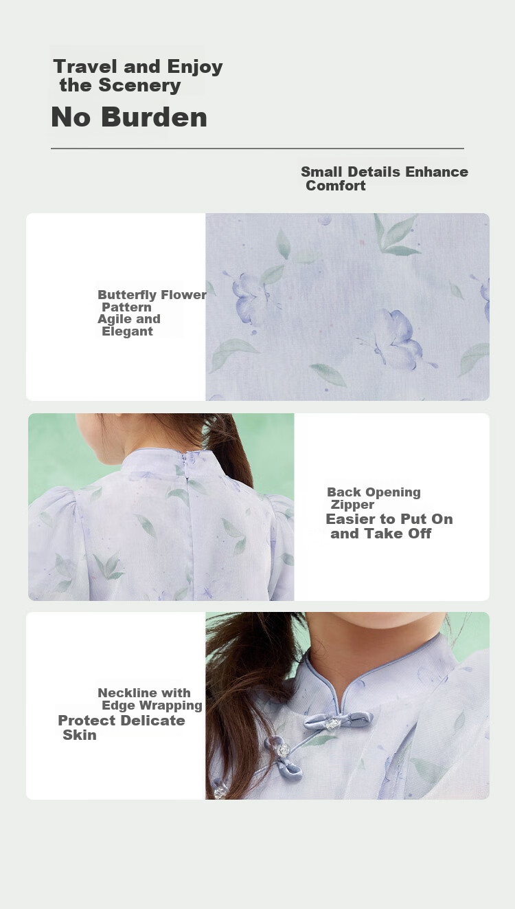 BALABALA Girls' Dress Children's Skirt 2025 Summer Stand Collar National Style New Chinese Dress 208225111035 8