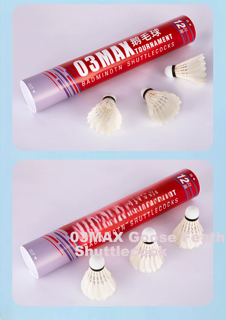 QIAO Goose Feather Badminton Training Durable Shuttlecocks AS15ew 12-Pack Tube 10