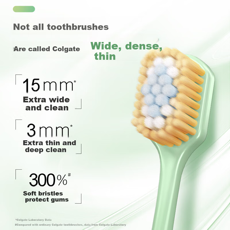 Зубная щетка Colgate Wide Thin Soft Bristle, 2 шт., для чувствительных десен, случайный цвет