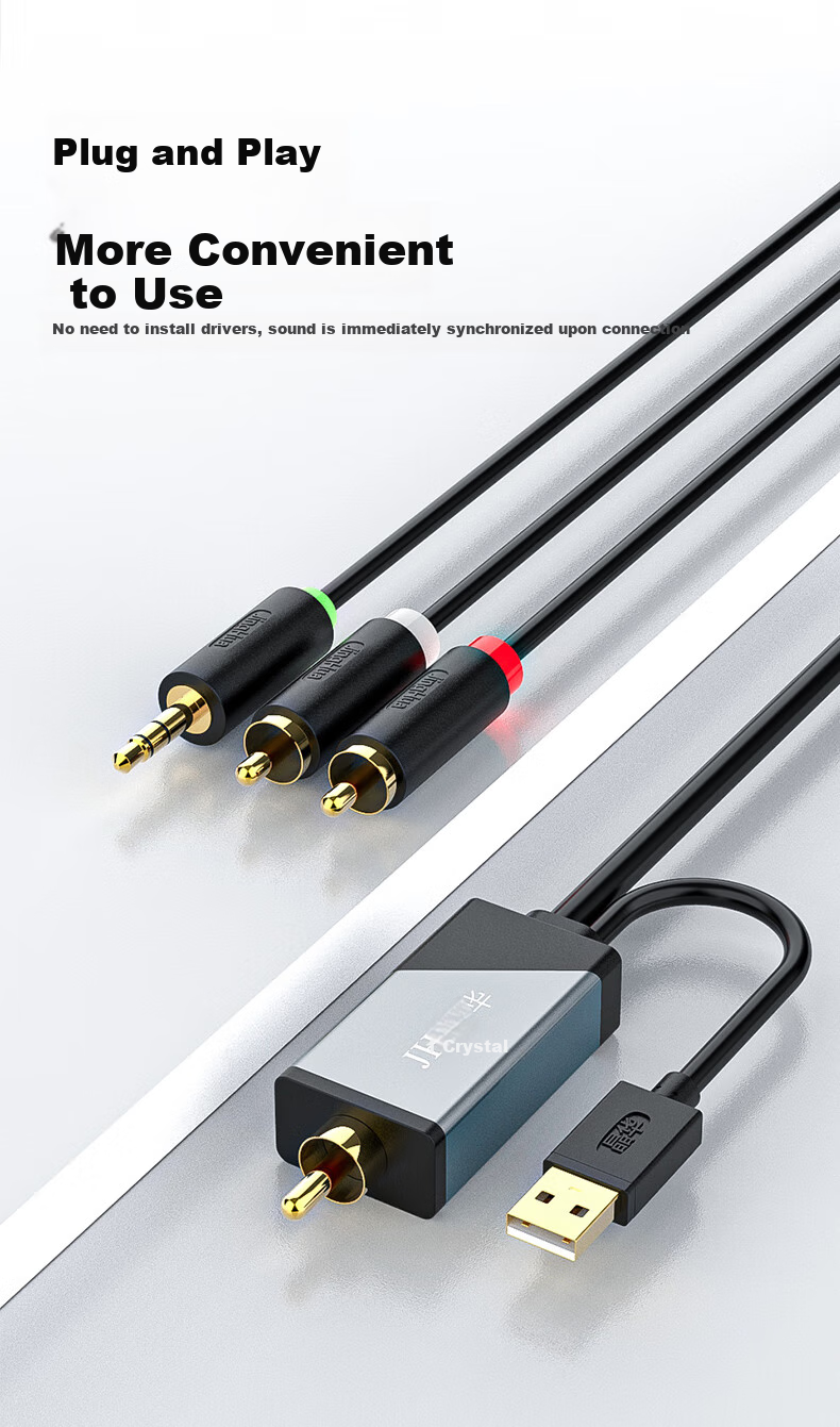 Jinghua Digital Coaxial to 3.5mm + Dual RCA Audio Converter Cable, Set-Top Box TV to Dual RCA Audio Amplifier SPDIF to Analog 3.5mm, 5 Meters, Z235I 10
