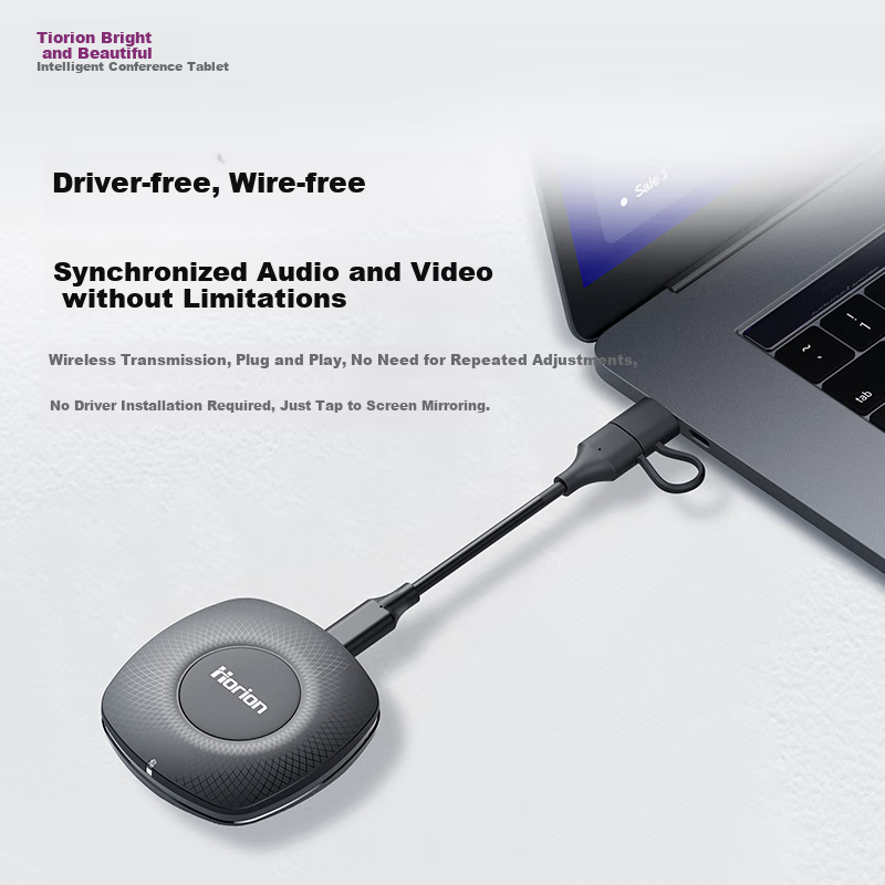 Horion [Wujie 1S] HDMI Wireless Screen Mirroring Device, 4K Screen Mirroring Adapter, Compatible with Office Laptops, Desktop Computers, Phones, for TV Display And Projection, USB+C Dual Port HG-1S
