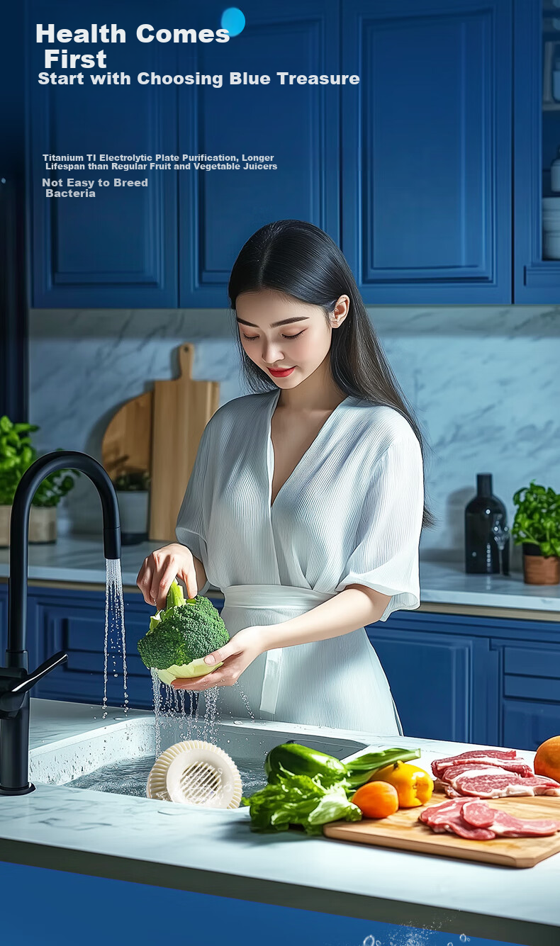 BLAUPUNKT Fruit And Vegetable Washer, Food Purifier, Wireless Portable, for Home Use, No Consumables, Small Fully Automatic Cleaner for Vegetables, Removes Pesticide Residues, White 4