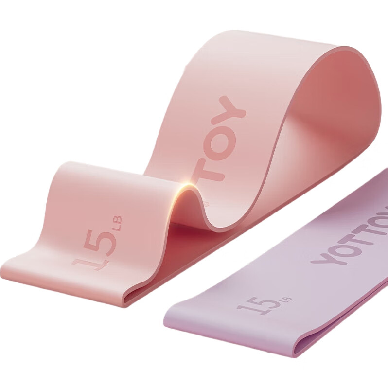 Эспандер для фитнеса yottoy, ленточный, для ягодиц, розовый, 35 фунтов