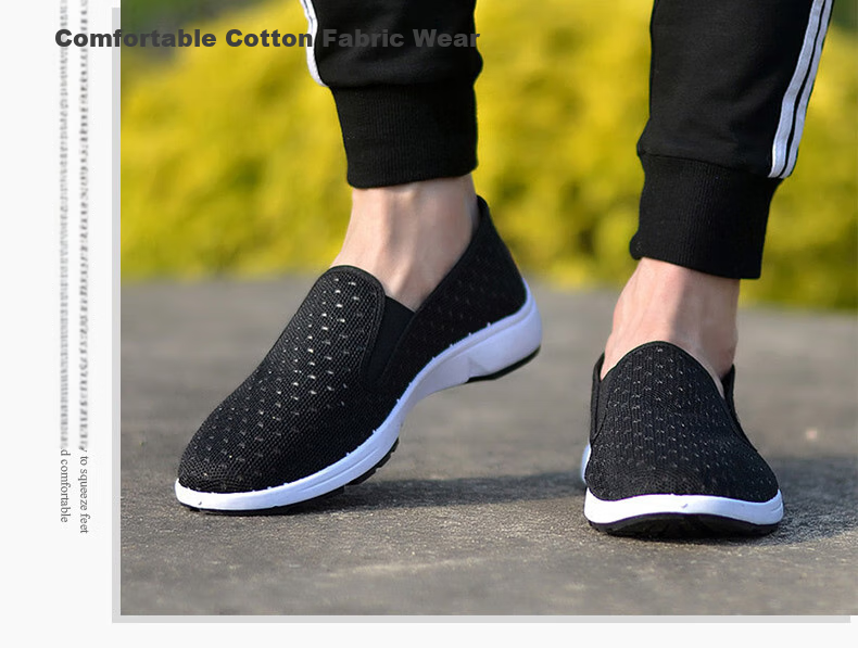 Weizhi Old Beijing Cloth Shoes Breathable Mesh Upper, Soft Sole Comfortable Wear-Resistant Casual Shoes, WZ1303 Red Sole, Size 40 10
