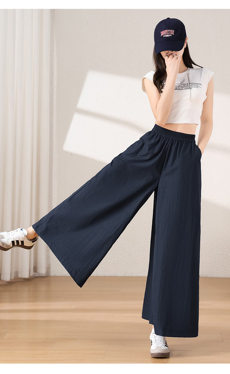 BOPRUIEY Yamamoto Pants And Skirt for Women, Summer Lightweight 2026 Latest High-Waist Straight Casual Quick-Dry Nine-Tenths Ice Silk Wide-Leg Pants 19
