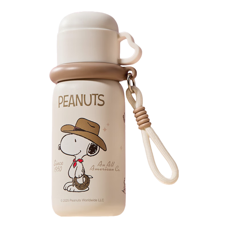 SNOOPY 316L Stainless Steel Children's Insulated Cup, Large Capacity, Straw Water Bottle for Boys And Girls, Portable Student Water Cup, Coffee Mug
