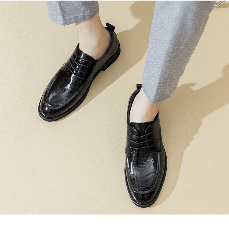 Aokang Men's Shoes, 2025 New Spring And Autumn Men's Business Casual Leather Shoes, British Formal Derby Shoes, Soft-Soled Work Leather Shoes MT 6