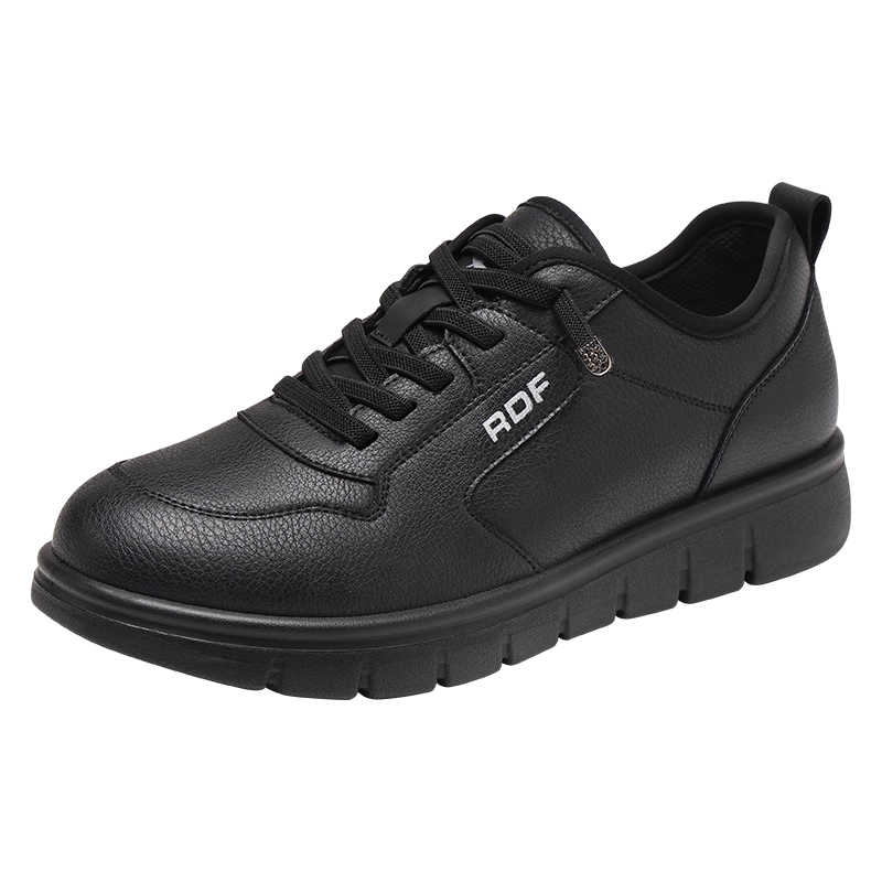 Red Dragonfly Women's Thick Sole Low-top Lace-up Casual Shoes Lightweight Comfortable Wear-resistant Sneakers WTB353451 Black Size 38