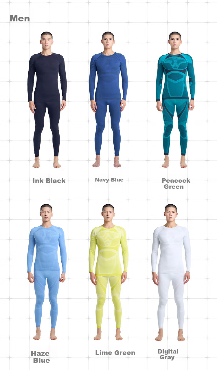 UTO All-Terrain Ski Compression Quick-Dry Shirt, Women's Functional Underwear, Outdoor Sports Warm Set, Lime Green, M 3