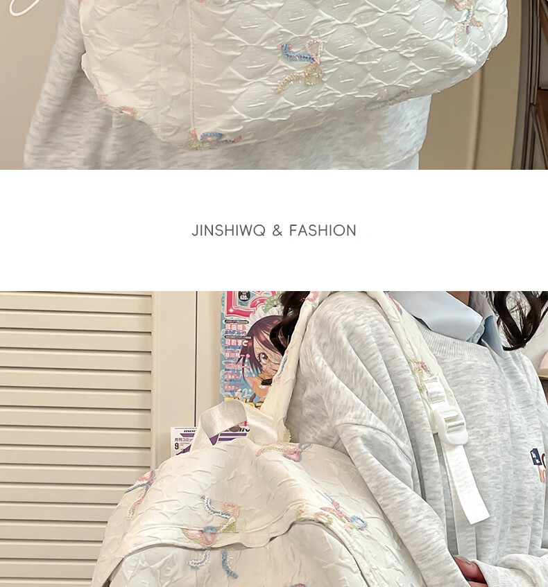 JINSHIWQ High-Value School Backpack for Girls, Junior High, High School, and College Students, New Stylish Japanese-Style Versatile Travel Shoulder Bag 7