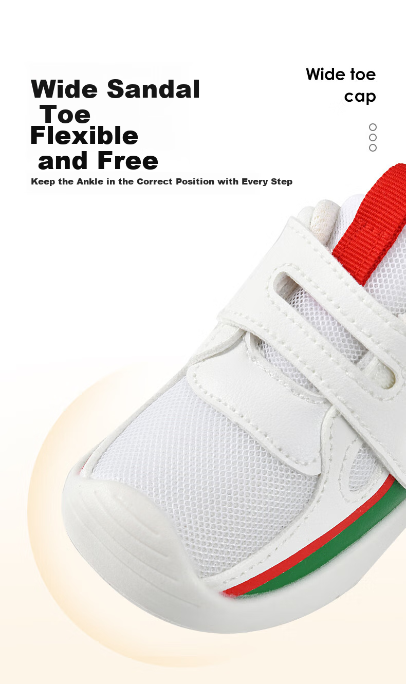ThomBaker Toddler Walking Shoes, for Boys And Girls Aged 1-2, Spring And Autumn Season, Sports Style Functional Shoes, White And Green Color, Size 15 6