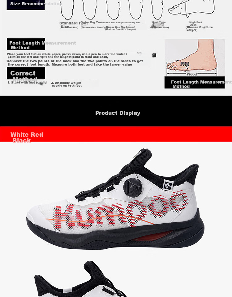 KUMPOO Badminton Shoes, Shock-Absorbing Breathable Button Laces, Men's And Women's Sports Shoes, Hou Yi PRO KH-G826S, White, Size 35 10