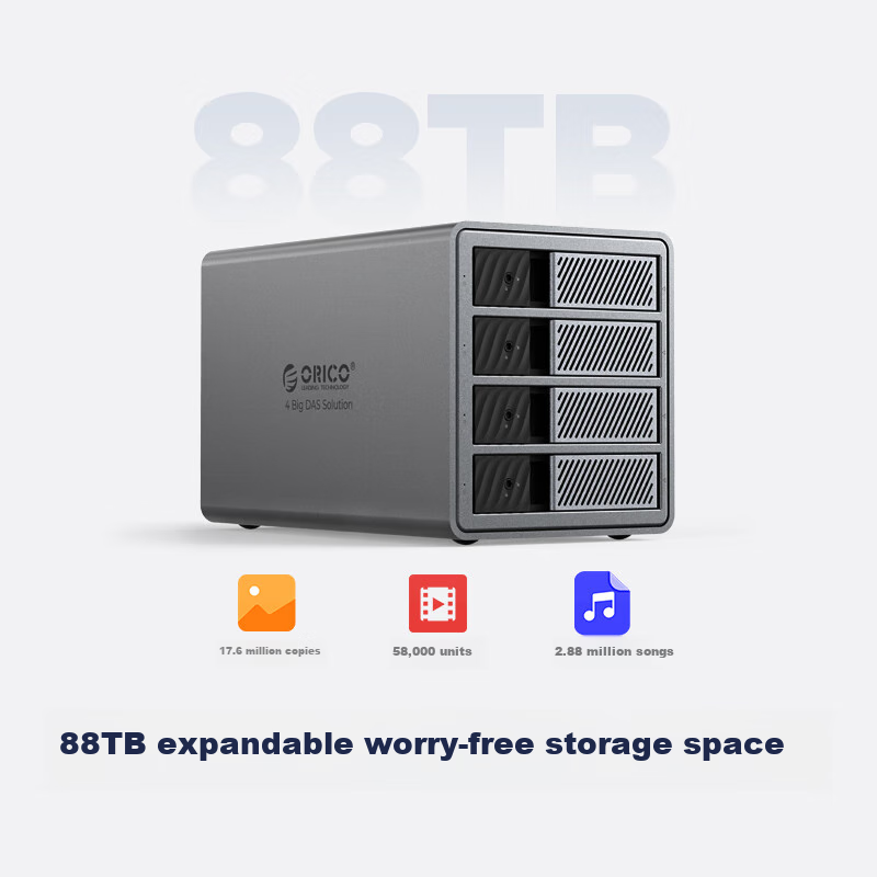 ORICO Disk Array Hard Drive Enclosure, 3.5-Inch Multi-Bay SATA Mechanical Hard Drive External Portable Storage, All-Aluminum Hard Drive Cage, 9848RU3