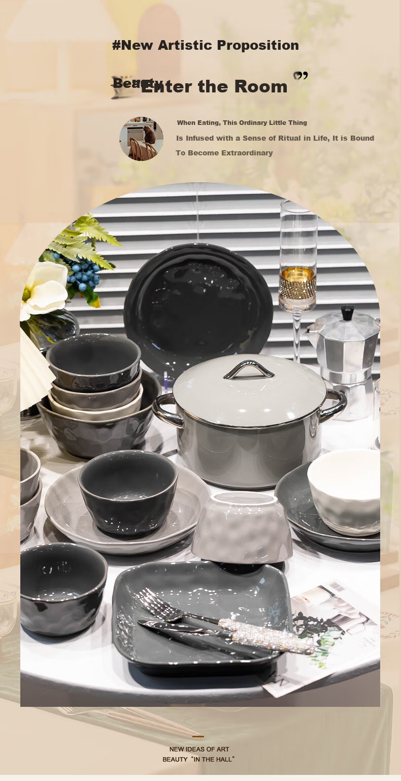 KANGMO New Light Luxury Nordic Style Ceramic Dinnerware Set, Moving Gift Set, Karlos 20-Piece Set 12