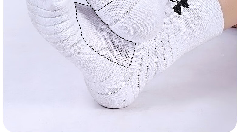 Under Armour Socks [3 Pairs] Sports Running Marathon Basketball Badminton Professional Unisex Ankle Socks White Size L 5