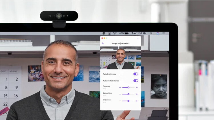 Logitech Brio 4K C1000e New Upgrade 4K RightLight Adaptive Lighting Streaming Webcam 90-Degree Wide Angle PC Video Camera 8