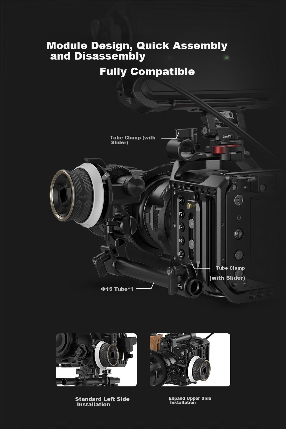 SmallRig 3010 Mini Follow Focus, Manual Zoom, Wireless Remote Control Universal Focus Adjuster for Lenses 5