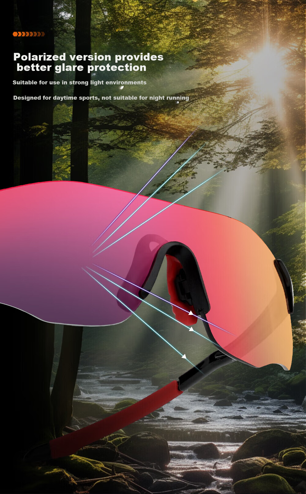 OUTDO Sports Glasses, Running Glasses for Men And Women, Cycling Marathon Day And Night Dual-Use Sunglasses GT67012 8
