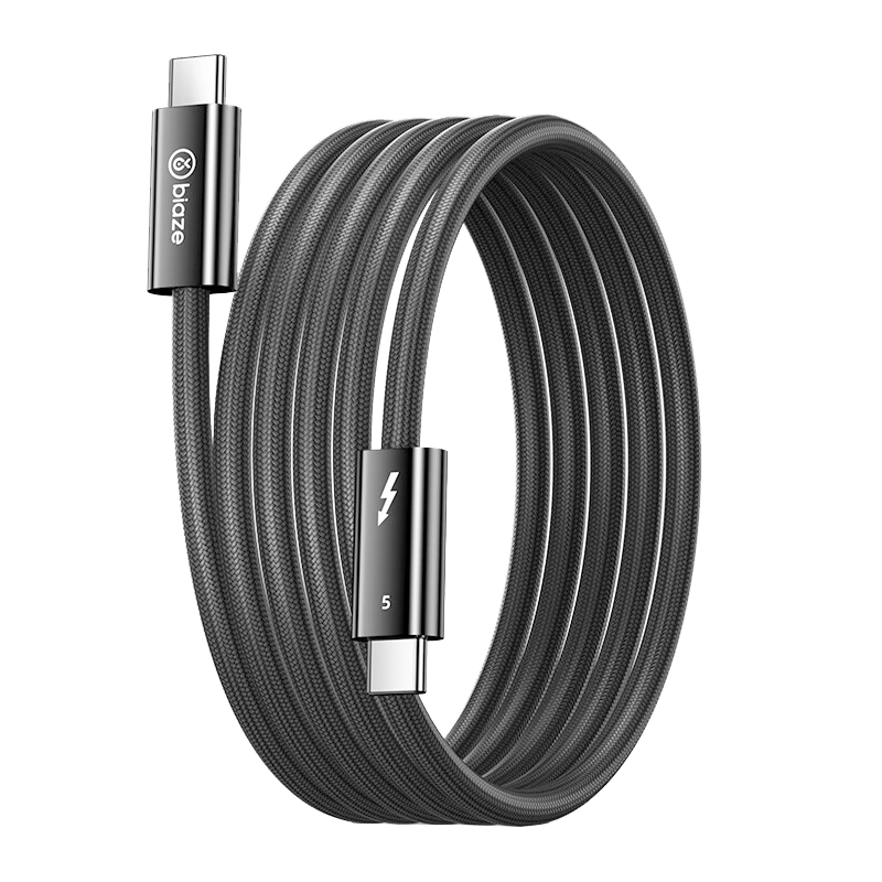 BIAZE Thunderbolt 5 Data Cable, Full-Function USB4 Transmission, 16K Screen Mirroring, for Mobile Phones, Tablets, Laptops, Monitors, Connection Cable, 120Gbps Video HD Cable, PD240W Fast Charging, 1 Meter