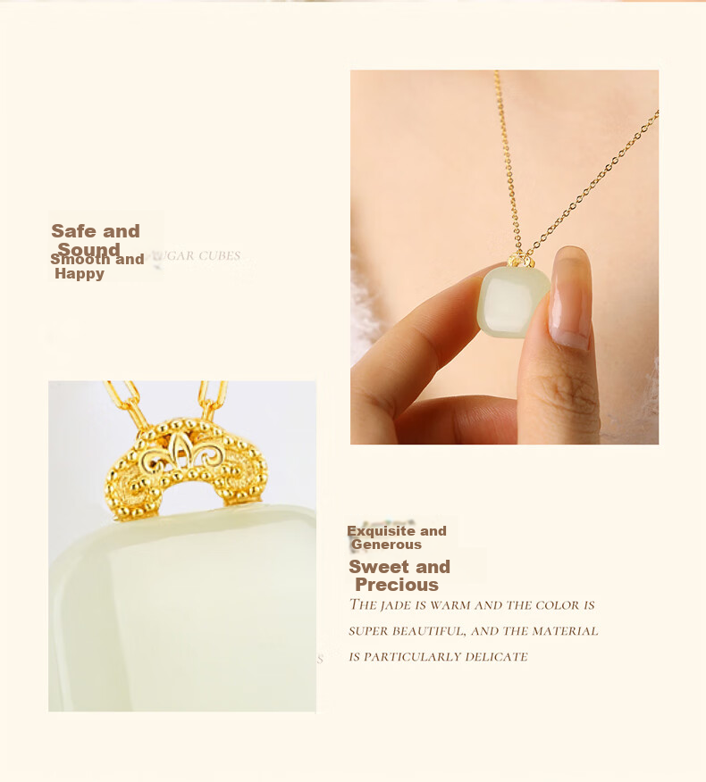 Yang Chuang Shi Shang China Gold Hetian Jade Silver Necklace for Women, 2026 New Style Birthday Gift for Wife, Girlfriend, Mother S925 9
