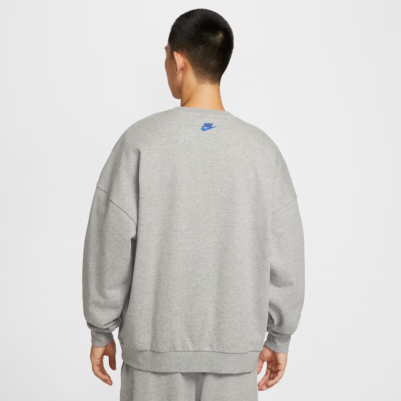 NIKE Men's Pullover, Knitted Crew Neck, Trendy Fashion, Simple Versatile IB8360-063 Gray L