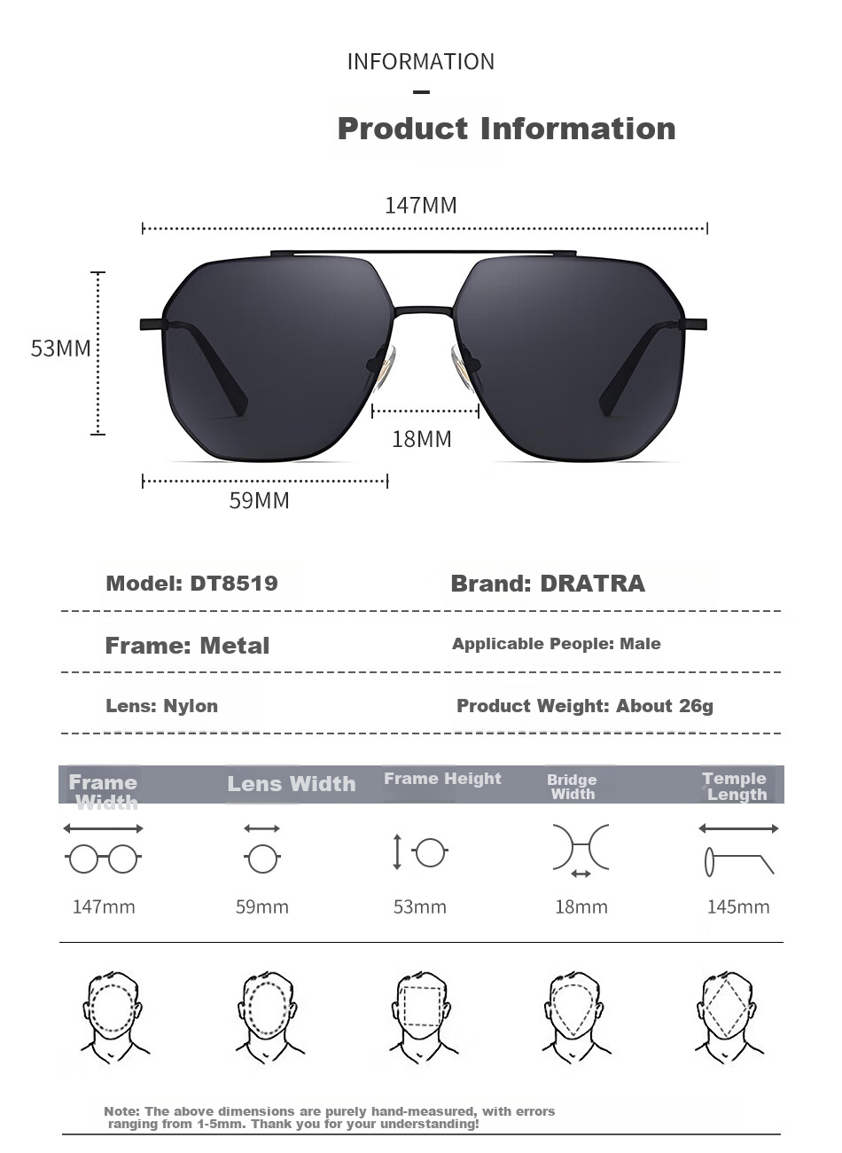 DRATRA Sunglasses for Men, Lightweight, Sun Protection, Specially Designed for Driving, Outdoor Fishing, And Sun Shielding, Toad-Shaped Glasses, Father's Day Gift 4