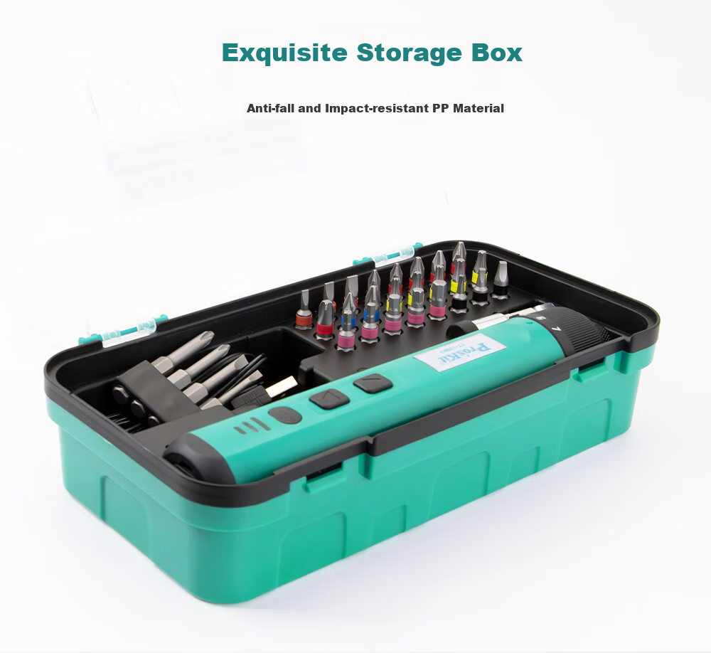 Pro'sKit PT-1366U Electric Screwdriver Set, Household 26-In Rechargeable Electric Screwdriver Kit 12