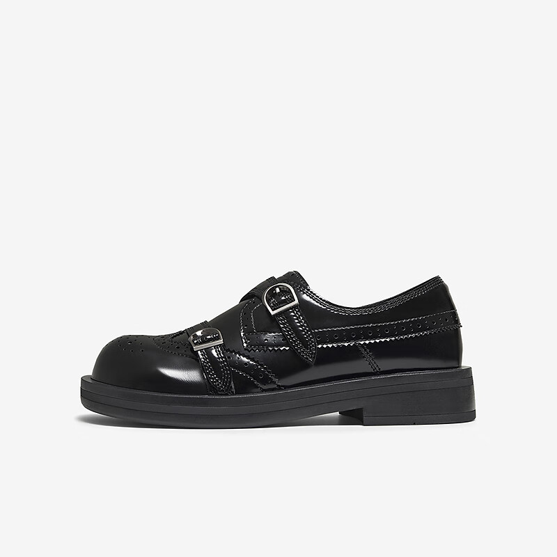 BASTO 26 Spring Loafers Simple College Style Women's Flats D3521AM6 Black Size 36