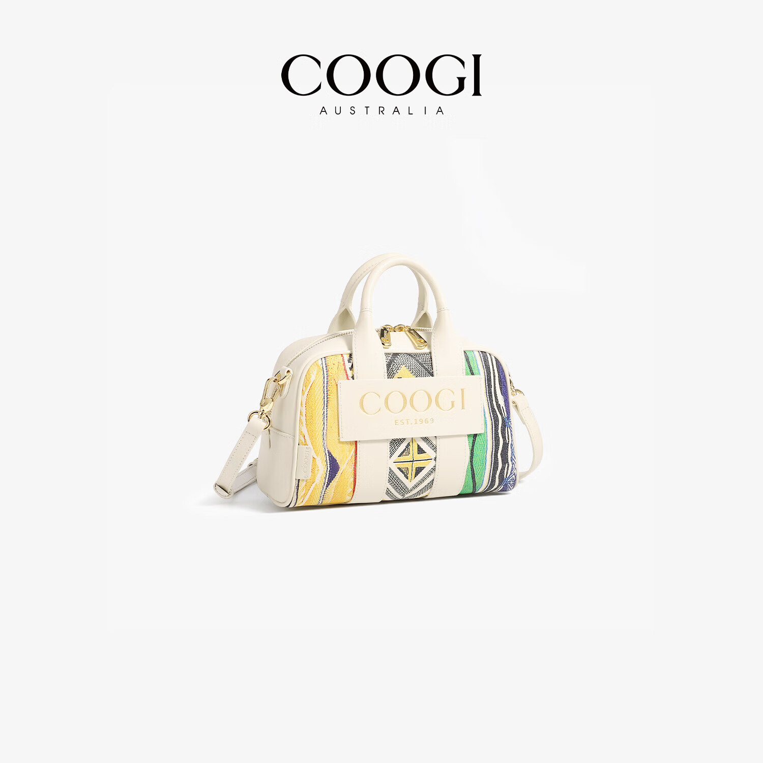 Женская сумка COOGI, роскошный бренд, сумка-тоут, подарок для девушки или жены, модель C355218303, цвет белый/розовый