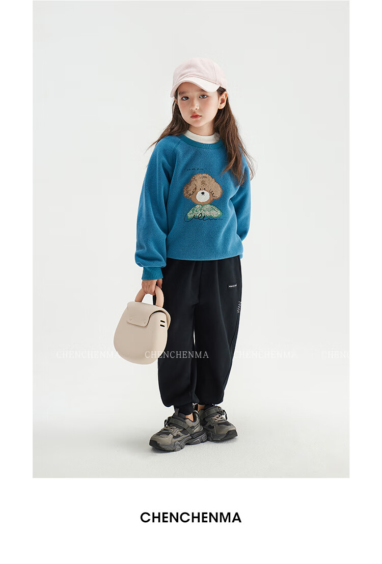 Chenchenma [Zoo] Girls' Anti-Static Animal Print Fleece Sweatshirt, Autumn And Winter Children's Top 4
