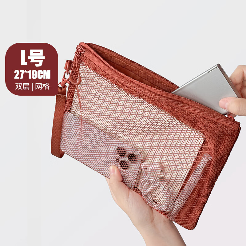 Banzheni Travel Toiletry Organizer Cosmetic Bag, Large Capacity Handheld Portable Double Zipper Compartmentalized Small Item Bag for Men And Women Luggage