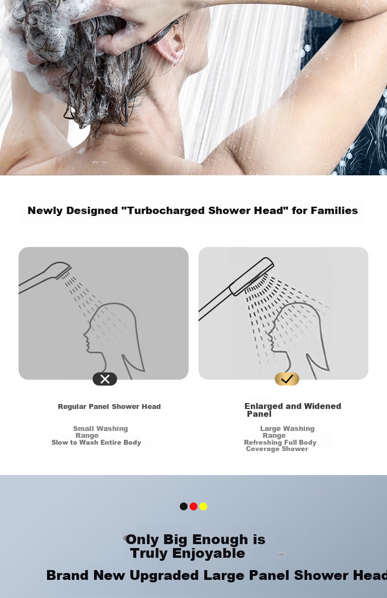 JROR [Germany] High-Pressure Shower Head Set of Three, Bathroom Shower Head And Shower System HL-005 12