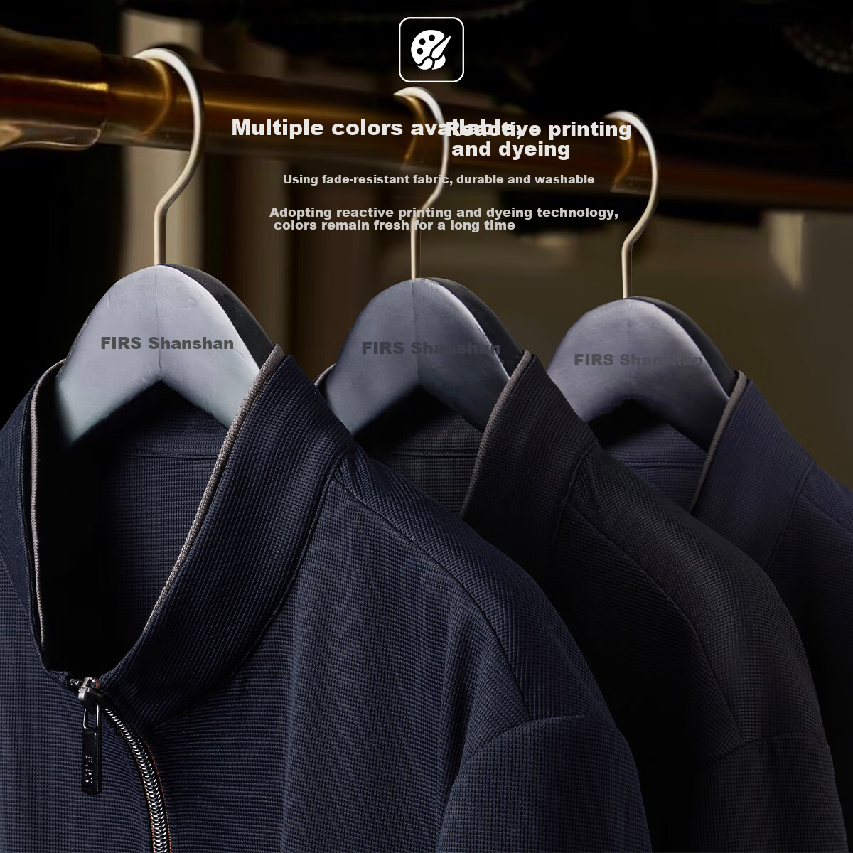 FIRS Jacket Spring Thin Elastic Business Baseball Stand Collar Men's Contrasting Color Simple Zipper Cardigan Crisp Smooth Coat