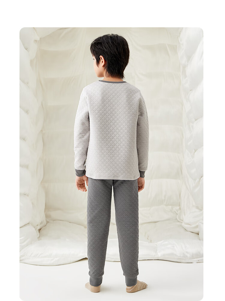 Balabala Boys' Winter Thermal Underwear Set Thickened Cotton-Padded Autumn Top and Bottom Pajamas 208424169107 2