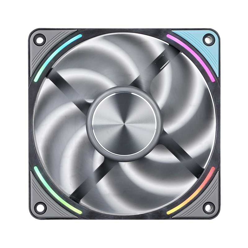 Segotep EX-120 Black LCP High-Speed Performance Fan (12cm FDB Bearing, 5V ARGB LED Lighting, 4pin Temperature-Controlled Silent Case Fan)