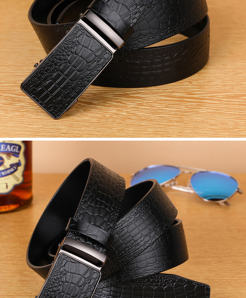 Viney Men's Belt, Top-Grain Leather, No Buckle, Automatic Waistband, Birthday Gift for Boyfriend, Husband, Father, Or Dad 3