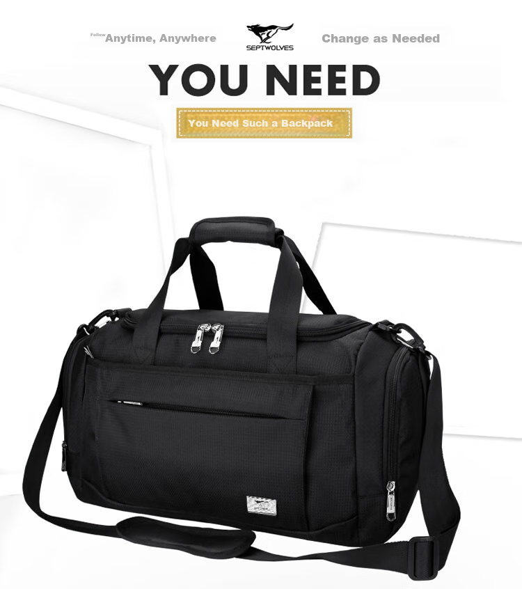 SEPTWOLVES Large Capacity Travel Bag, Sports Fitness Bag, Luggage Bag for Men And Women, Shoulder Handbag, Short-Distance Business Trip, Independent Shoe Compartment, Spring Festival Travel 1