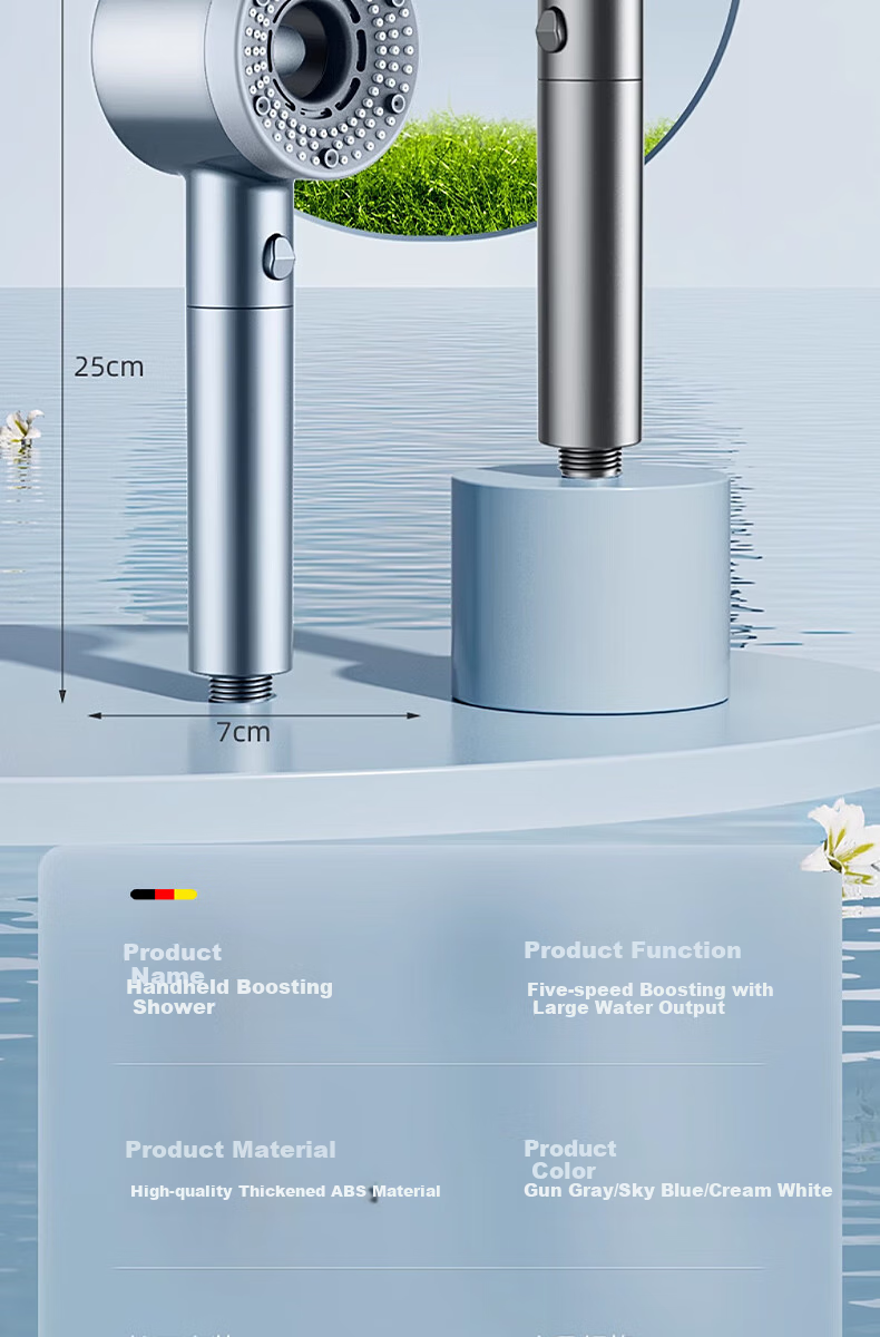 HOMK [Germany] Pressurized Shower Head Filter Set, Bathroom Shower Head Two-Piece Set Y998 13