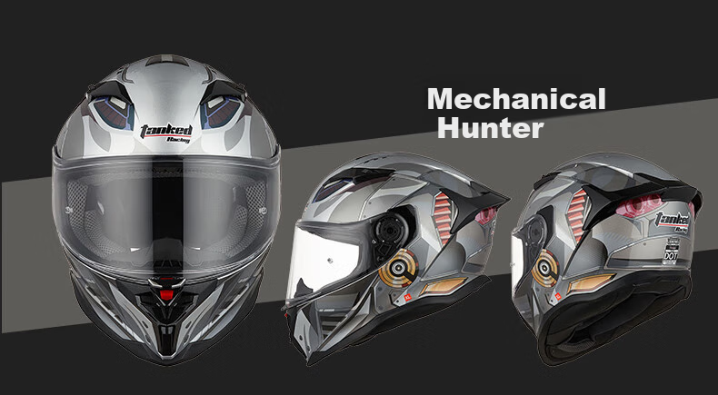 Tanked Racing Motorcycle Helmet T153S, Anti-Fog Black Future Technology [Duck Co-Branded Edition], XXXXL 13