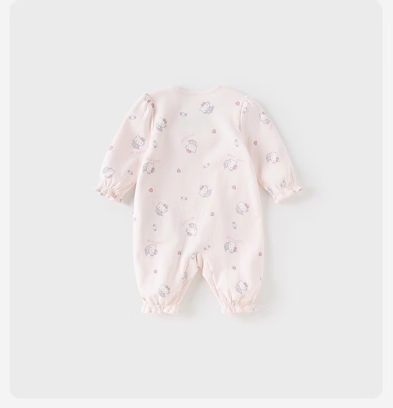 DAVE & BELLA Hello Kitty Collaboration Baby Girl Antibacterial Onesie, Autumn Infant Romper 7