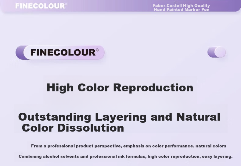 FINECOLOUR 3rd Generation Alcohol-Based Dual-Tip Markers, 48 Colors, Transparent Pen Case Set, Art Sketching Watercolor Pens, Art Education Drawing Pens 12
