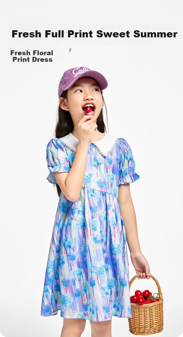 Annil Girls' Short-Sleeve Dress, Summer 2024 1