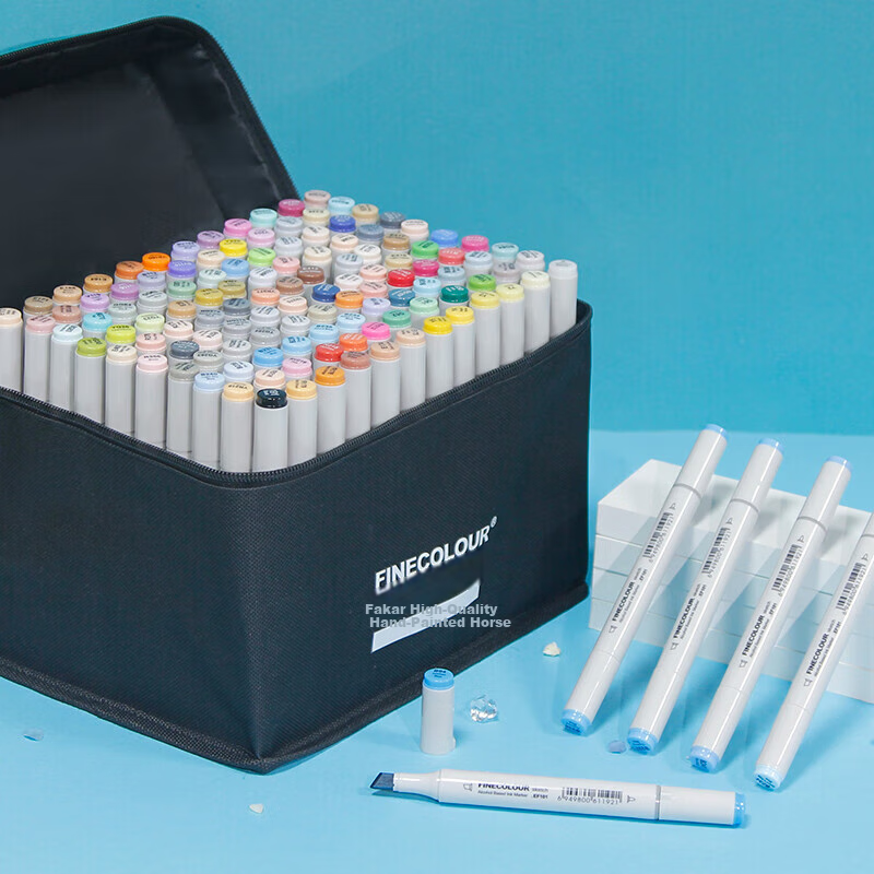 FINECOLOUR Second Generation Dual-Tip Markers, Standard 120 Colors Set, Alcohol-Based Watercolor Pens for Students, Drawing And Design, Watercolor Pens for Art Education And Painting