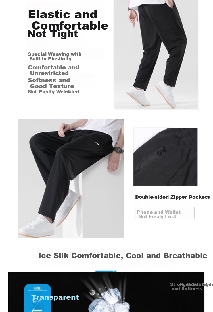 LI-NING Men's Ice Silk Sports Pants Spring Summer Cool Quick-Dry Breathable Sweatpants Jogging Casual Jogger Trousers 4
