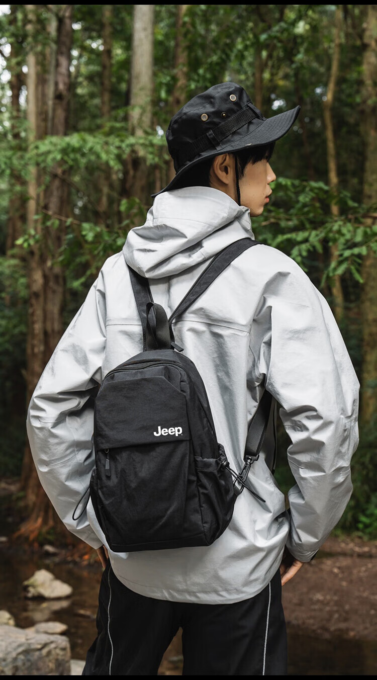 JEEP Men's Backpack Crossbody Shoulder Bag Large Capacity Commuter Multifunctional Outdoor Hiking Lightweight Cycling Small Backpack 1