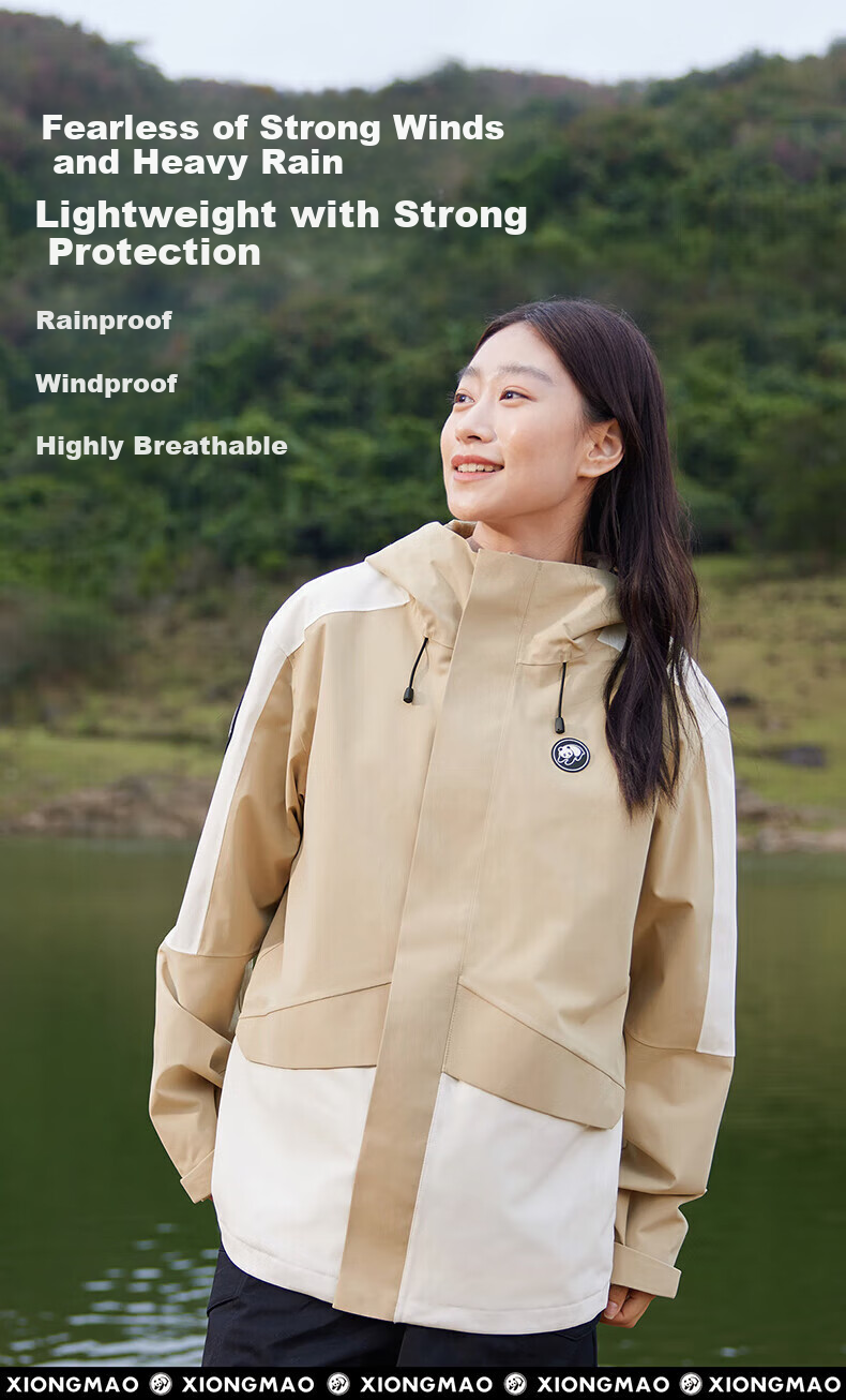 CAMEL Panda Single-Layer Windbreaker, Spring And Summer Unisex Outdoor Triple-Protection Mountaineering Jacket 1