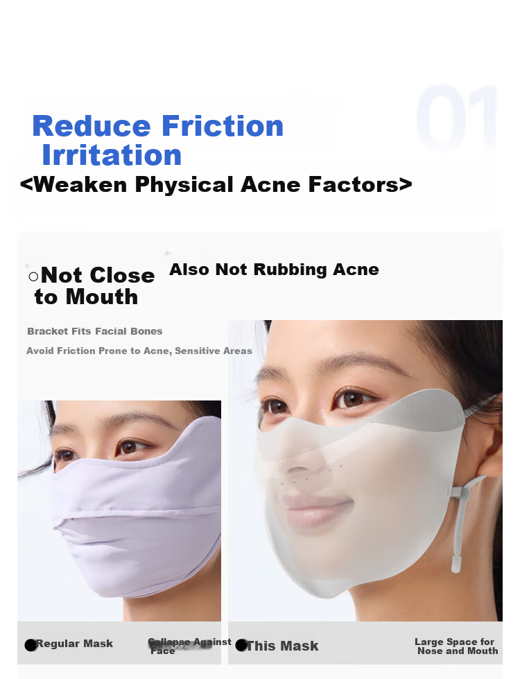 Beneunder 3D Protective Sun Protection Face Mask, Sun Protection Mask with V-Shaped Face Support And Moisture-Wicking SS216 8